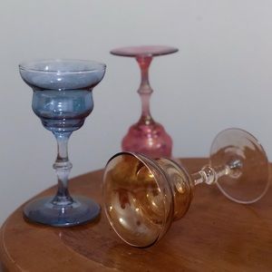 Vintage Multi Color Iridescent Cocktail Stems